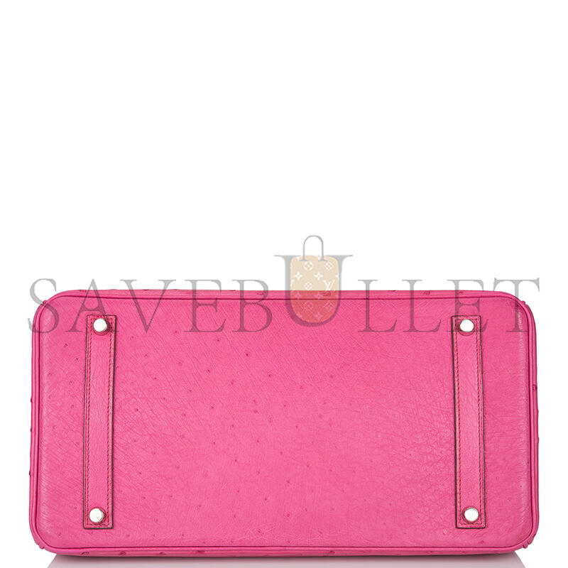 H**me5 master birkin 35 ostrich fuchsia palladium hardware (35*25*18cm)